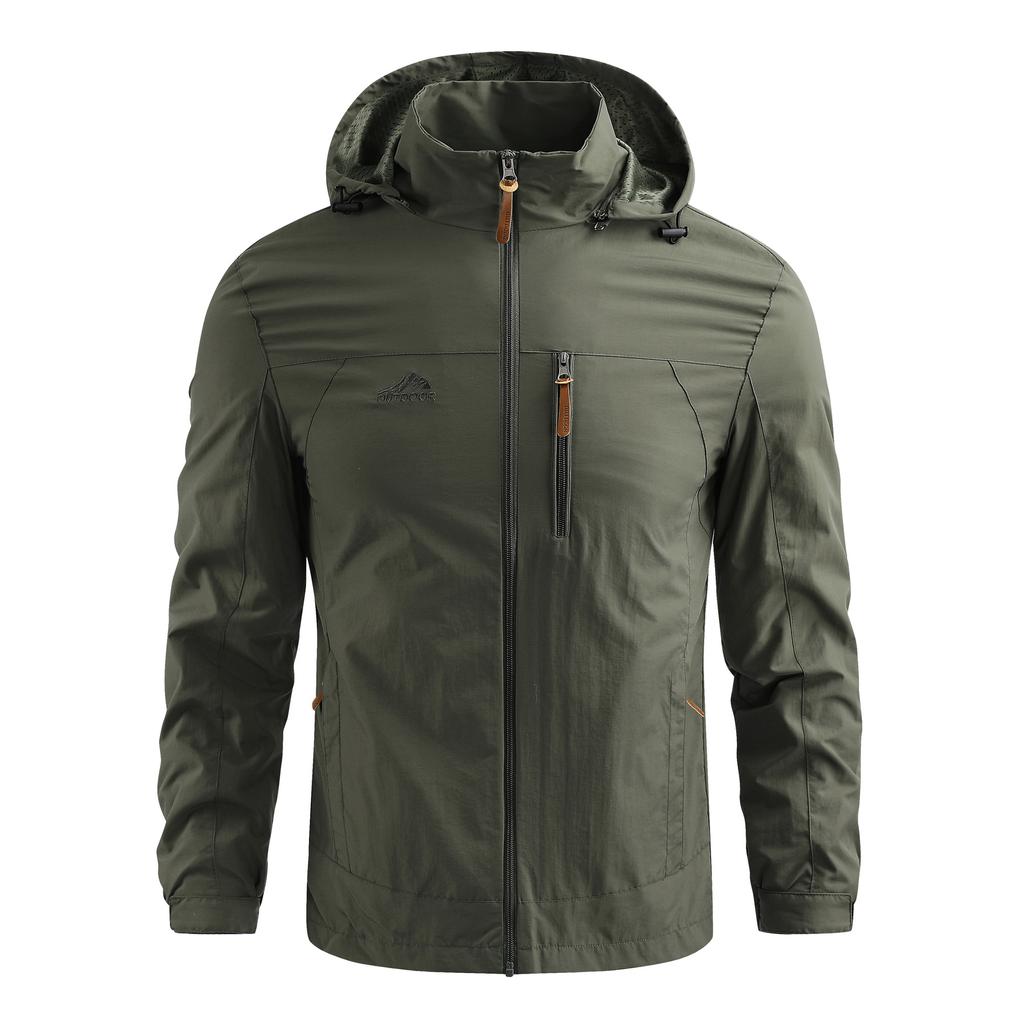Men's Spring and Autumn Lightweight Outdoor Softshell Jacket Hooded Large Size Jacket Casual Jacket