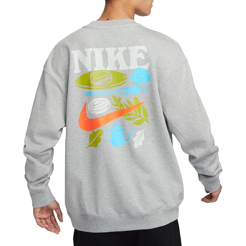 Nike Толстовки Мужские Серые С Круглым Вырезом Умеренный Обычный HF1111-063