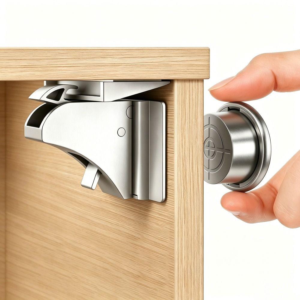 Self-adhesive Magnetic Child Lock Screw Fixed Invisible Magnetic Locks Child Safety