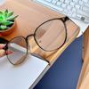 Ретро TR Очки с защитой от синего света Женские Уличная фотография Оправа для очков без диоптрий Плоские очки 01247