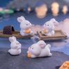 Chinese Style Bunny Micro Landscape Cartoon Bunny Statue Mooncake Rabbit Ornament  Fairy Garden