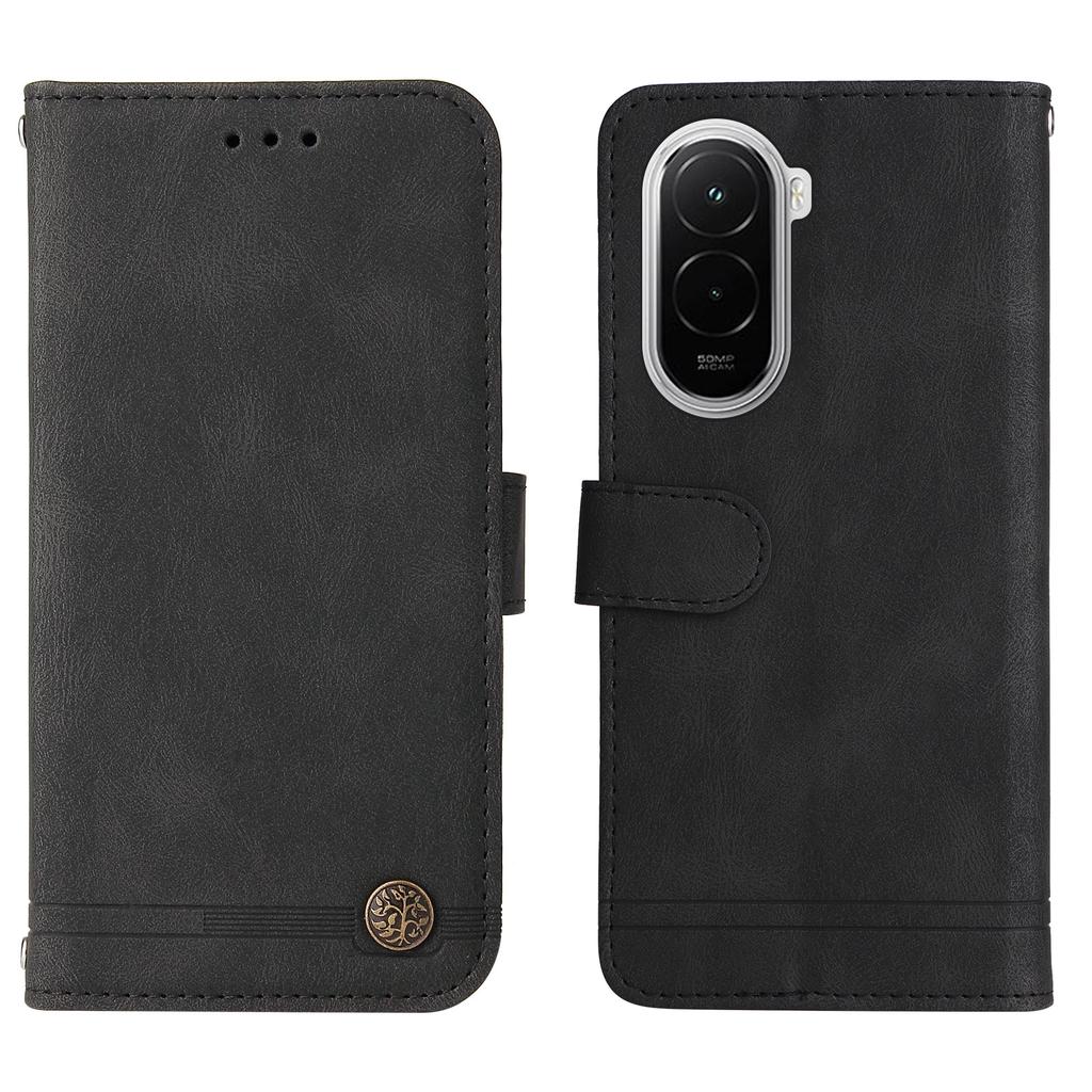 Для Xiaomi Poco M7 4G (169 мм) Кожаные чехлы-кошельки с приятным на ощупь покрытием, чехол-подставка для телефона с ремешком