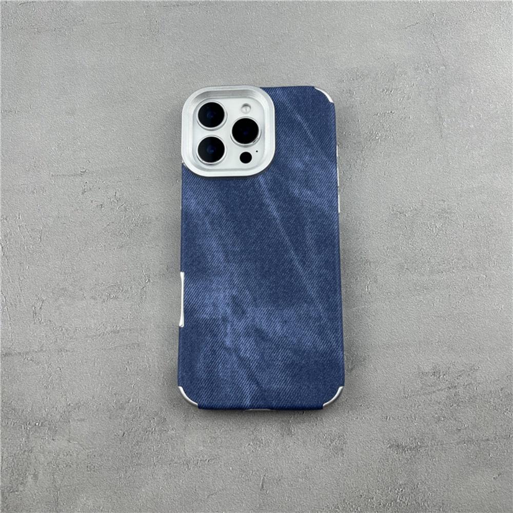 Канди Винтаж Ковбойская Тканевая Чехол для iPhone 17 Air 16 15 14 13 12 Pro Max 11 Plus 17Pro Джинсовый Мягкий Бампер Позолоченная Крышка