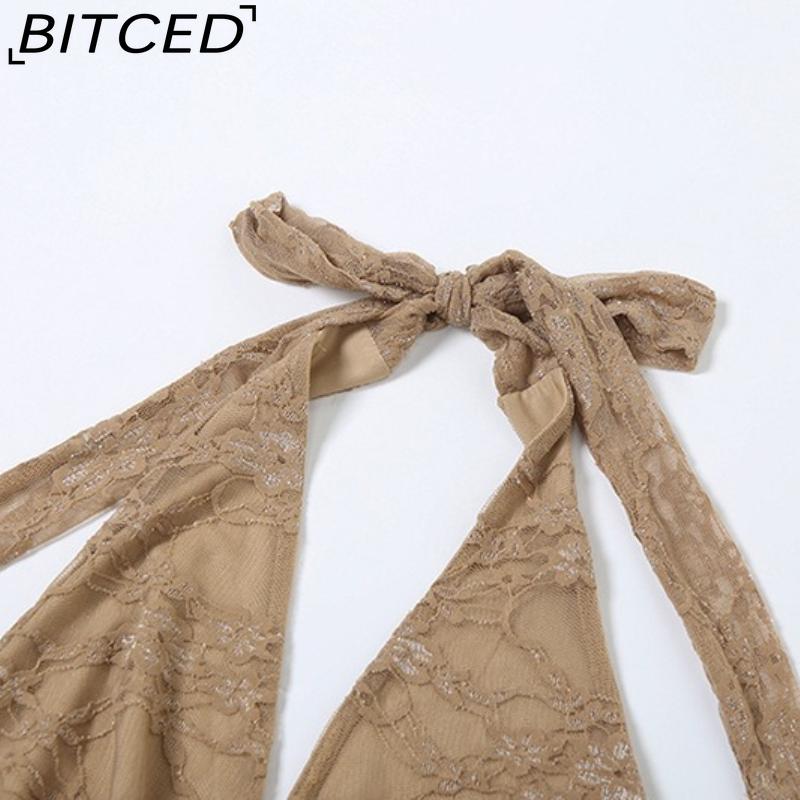 BITCED Летний женский однотонный облегающий уличный топ-майка с халтером, сексуальный топ без спины