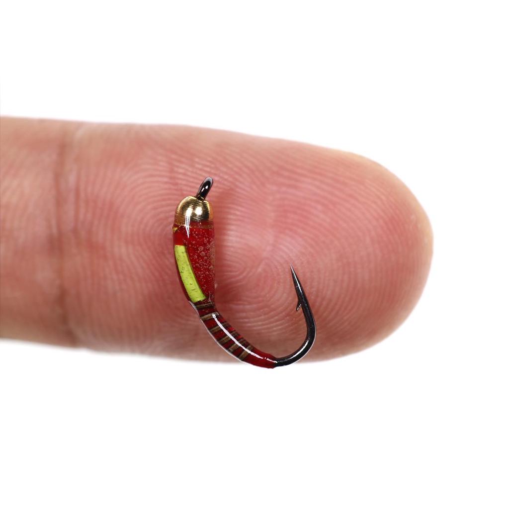 40 шт. латунная голова павлина Herl Buzzer Fly Ice Fishing приманка для ловли нахлыстом нимфа личинка для форели, окуня, синежабрной рыбалки