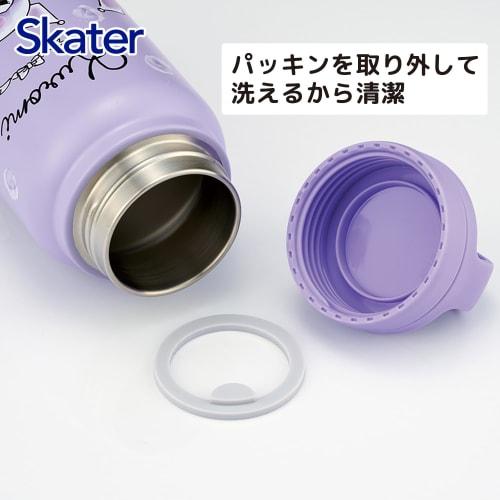 Skater Insulated Stainless Steel Mug Bottle, 350ml, with Screw Handle, Sanrio Kuromi Watercolor Cosmetics, STSC4