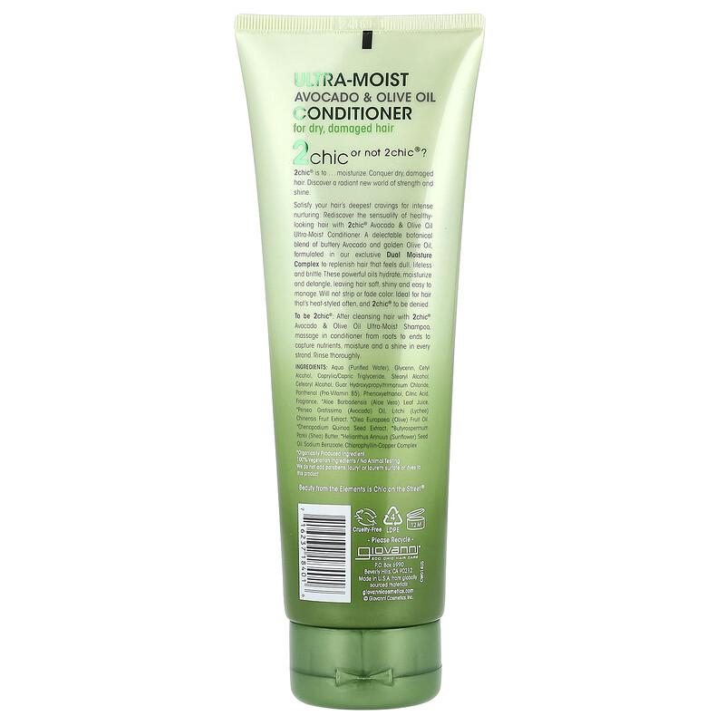 2chic®, Ultra Moist Conditioner, For Dry, Damaged Hair, Avocado + Olive Oil, 8.5 fl oz (250 ml)