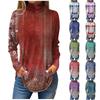 Tee Shirts For Women Fall Casual Long Sleeve Shirts Sweatshirt Vintage Printed High Neck Top Pullover