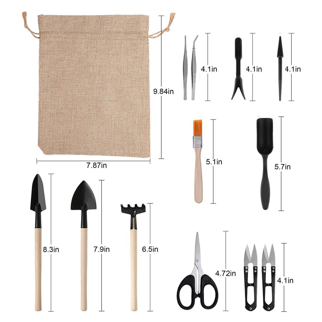 13PCS Mini Garden Planting Tool Set for Succulents Weeding Digging Planting Transplanting Miniature