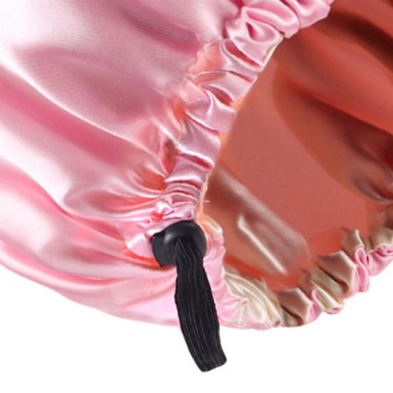 Nightcap with Elastic Band 2-layered Extra Large Sleeping Satin Bonnet Smooth High Density Women Braids Curly Night Hat Sleeping Cap for Home Salon