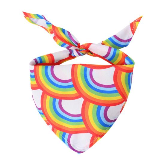 Бандана для домашних животных треугольная мягкая дышащая удобная универсальная нарядная моющаяся радужная бандана с принтом в виде сердца для собак, щенков и кошек, шарф с ошейником, нагрудник, товары для домашних животных