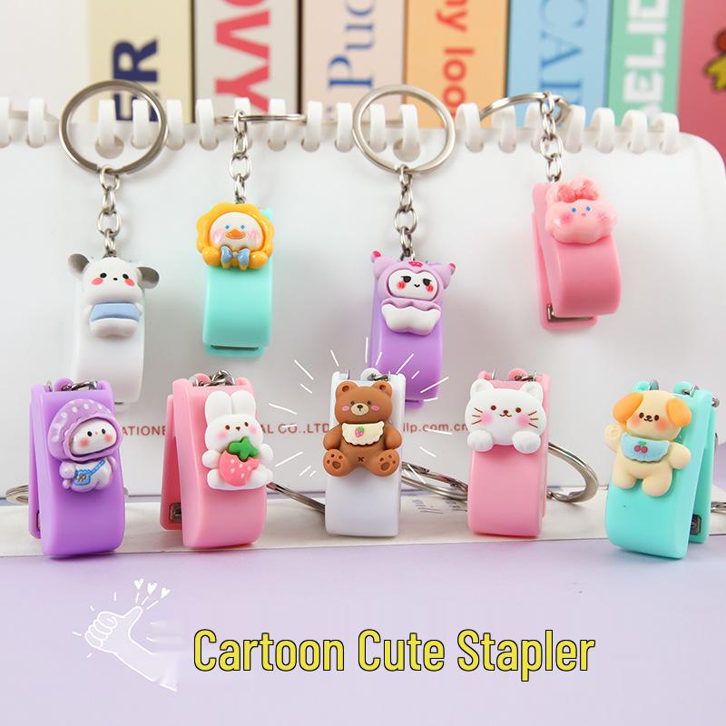 Colorful Cartoon Mini Stapler - Cute and Portable for Office Supplies