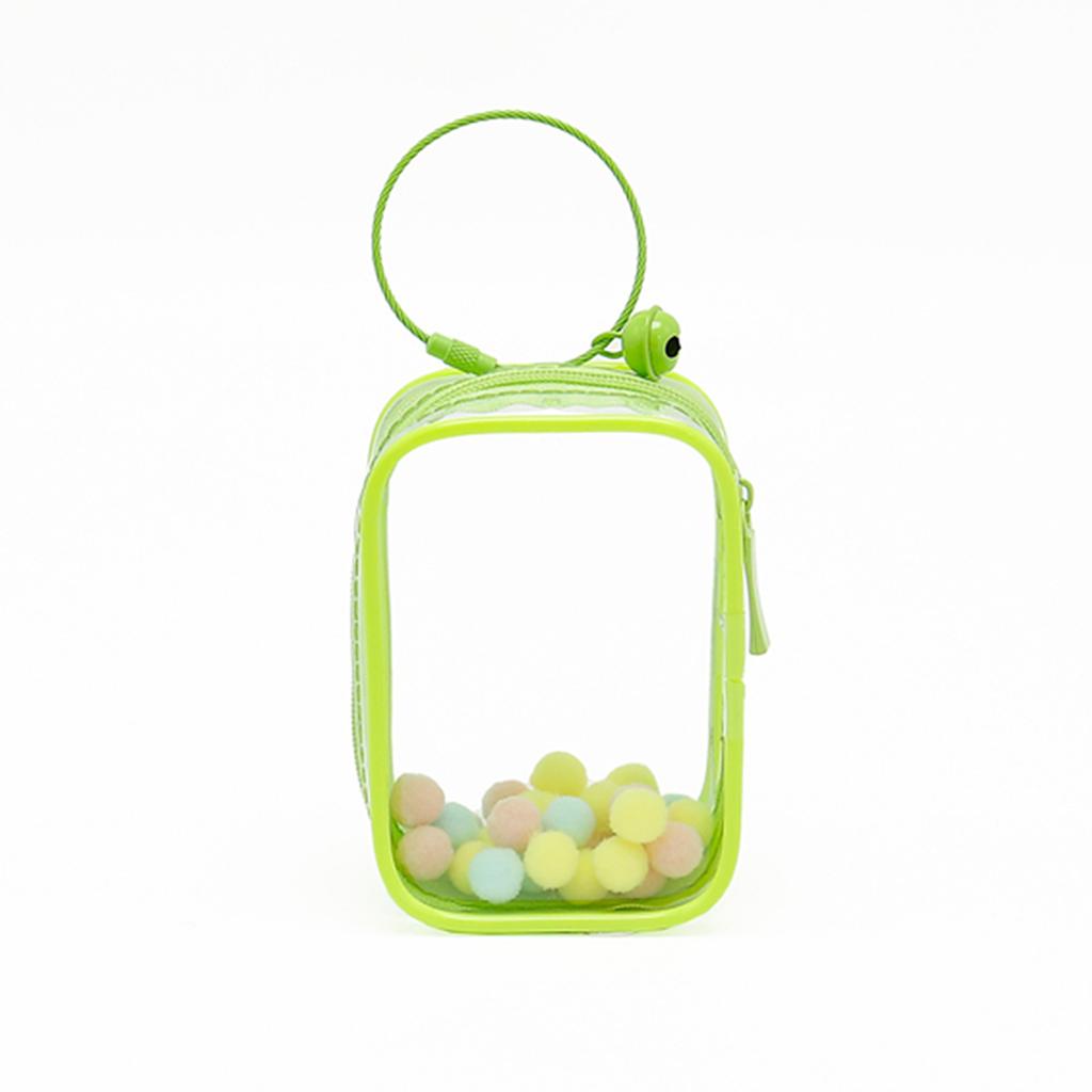 Thicken Transparent Pvc Clear Pouch Mystery Box Organizer Box Keychain Bag Doll Organization Toy Storage Case With Plush Ball