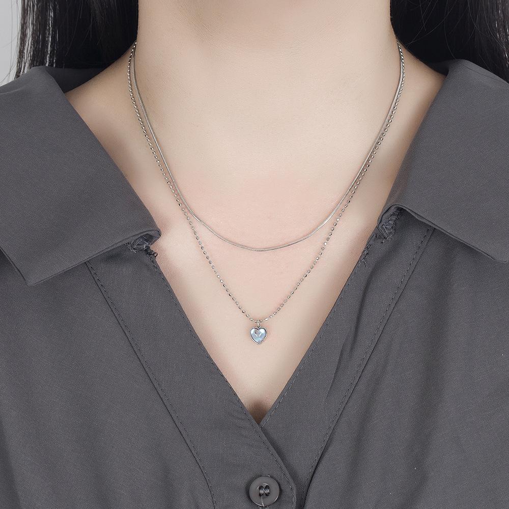 Fashion 925 Sterling Silver Moonstone Heart Crystals Necklaces For Women Luxury Designer Jewelry WholesaleItems