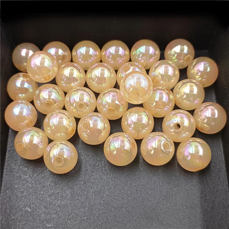 Home Party Supplies Acrylic UV Dazzle Necklace Accessories Fashion 10/12/14mm Bracelet Jelly Color Luminous 10pcs Beaded Material Round Beads DIY
