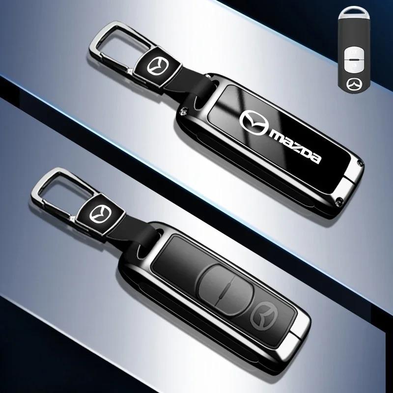 Zinc Alloy Mazda Key Cover With Keychain For Mazda 3 6 2 5 Axela Atenza CX3 CX4 CX5 CX8 CX30 CX50 Smart Remote Key Fob Protector GH3
