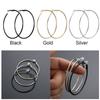 Пара ювелирных изделий золото серебро черный женская мода большой круг клипса на ухо без пирсинга серьги кольца