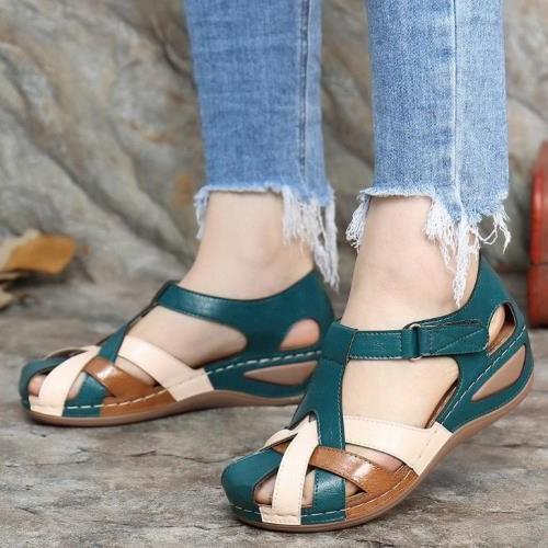 Wedge Sandals, Roman Shoes, Cross Buckles