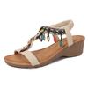 2024Ladiesshoes Bohemian новые модные босоножки со стразами на платформе и танкетке женские туфли