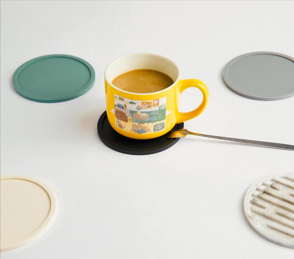 Подставка под стакан с силиконовым мраморным узором в скандинавском стиле