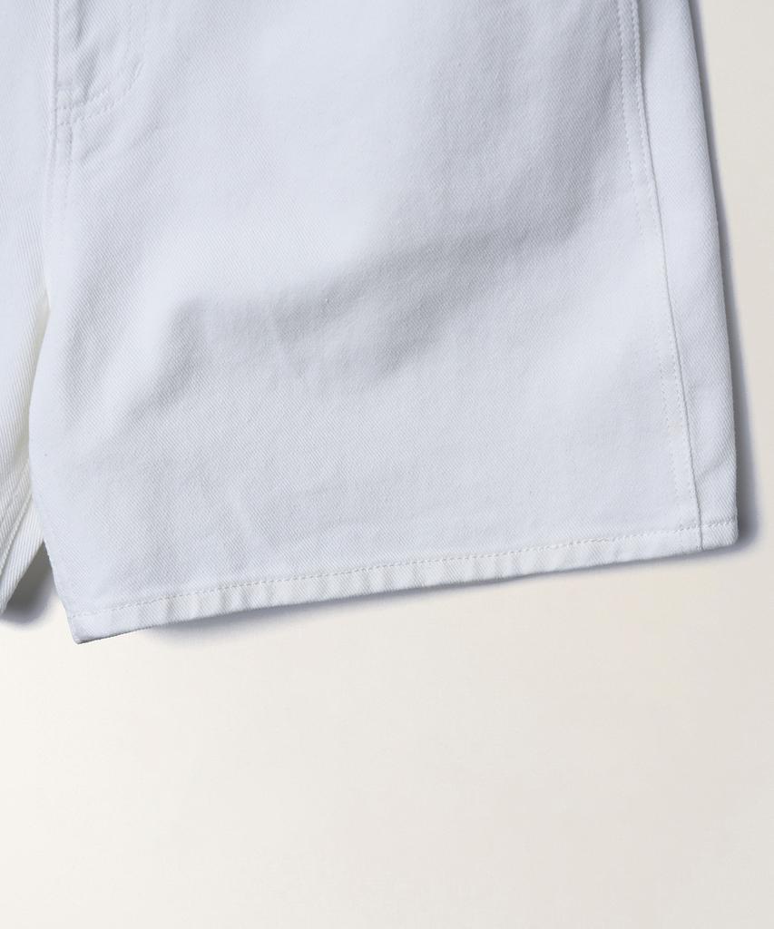 TTUDEMENT Washed Denim Shorts_White