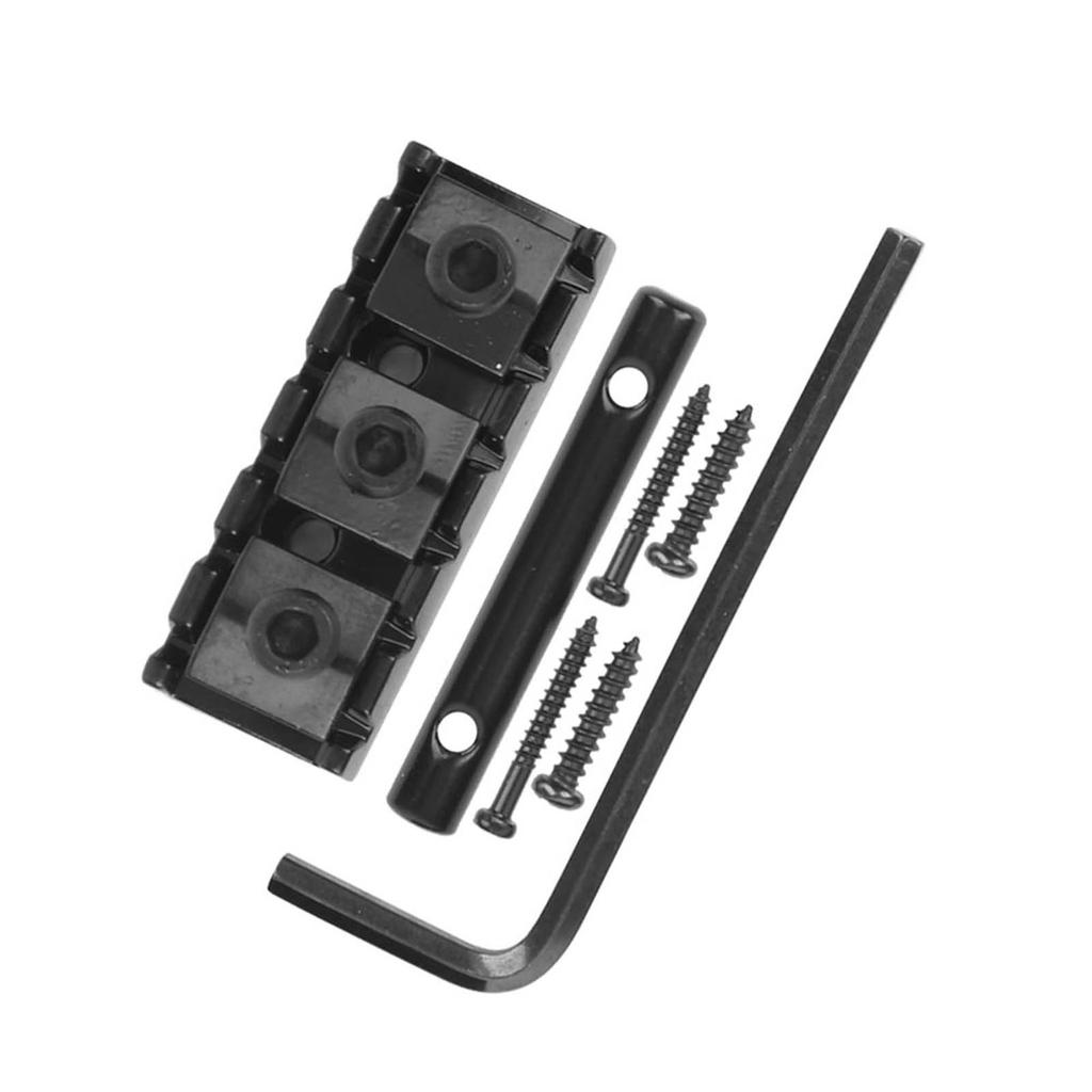 Электрогитарный струнозажимной порожек с прижимной планкой для струн на головке грифа, винт, шестигранный ключ, замена, черный(GE99)