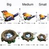 1 SET Multicolor Faux Birds' Nests Statue Mixed Sizes Simulation Sparrow Model  Outdoor Indoor