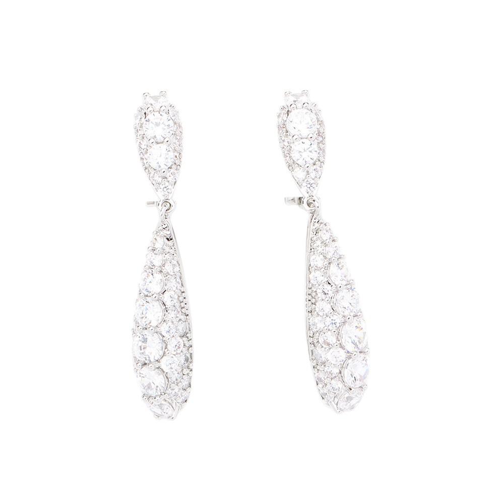 Light luxury dinner party stone set long water drop earrings gold-plated elegant and versatile ear piercing ear clip women's earring accessories