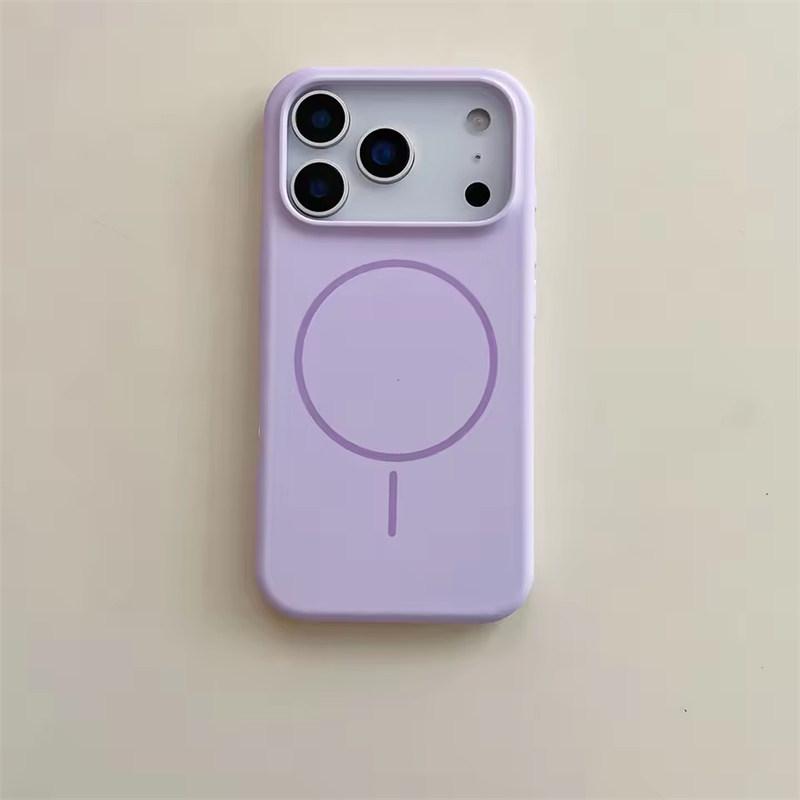 Матовый однотонный чехол из жидкого силикона для iPhone 17 Air 16 15 14 Plus 13 12 Pro Max для беспроводной зарядки Magsafe, противоударный чехол