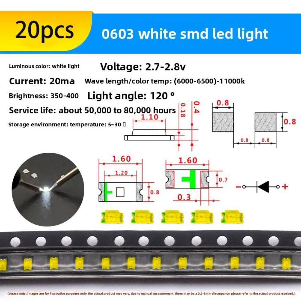 20 шт./50 шт. Профессиональные SMD светодиоды 0805/0603, многоцветные RGB светодиодные чипы для DIY SMT ламп, электронные проекты