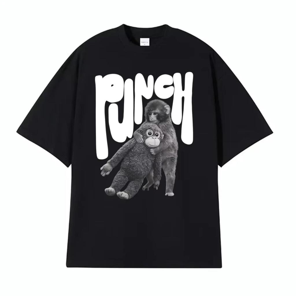 Punch The Monkey Графическая футболка в винтажном стиле Мужская одежда Летняя винтажная модная футболка Топы 100% хлопок Оверсайз футболки