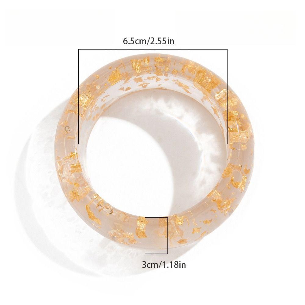 Transparent Chunky Bracelets Women Texture Wood Hand Ring Resin Exaggerate Bangles Girls