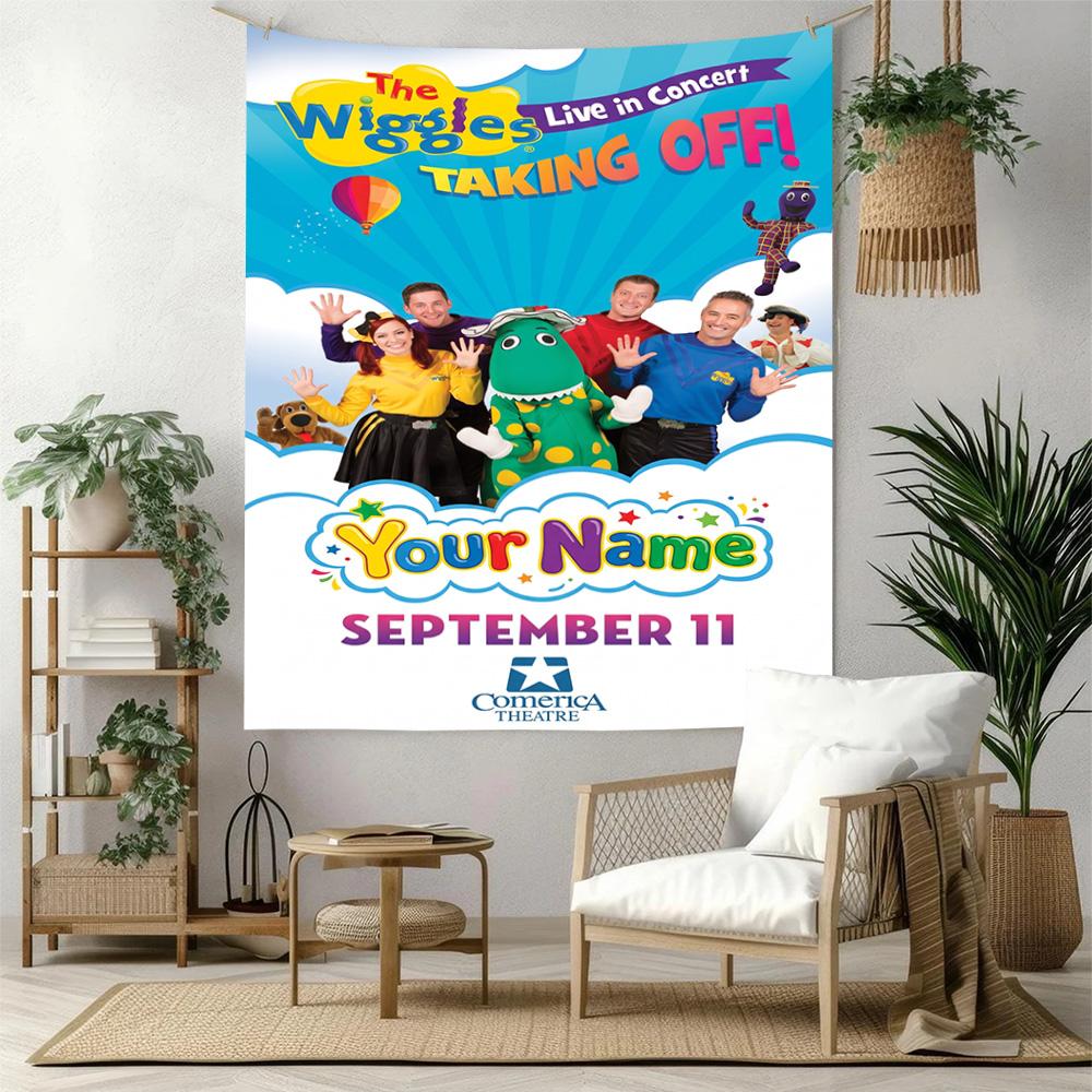 Wiggles Custom name Tapestry Foldable Wall Tapestry Smooth Polyester Great for Meditation Room All-Season Use Housewarming Gift