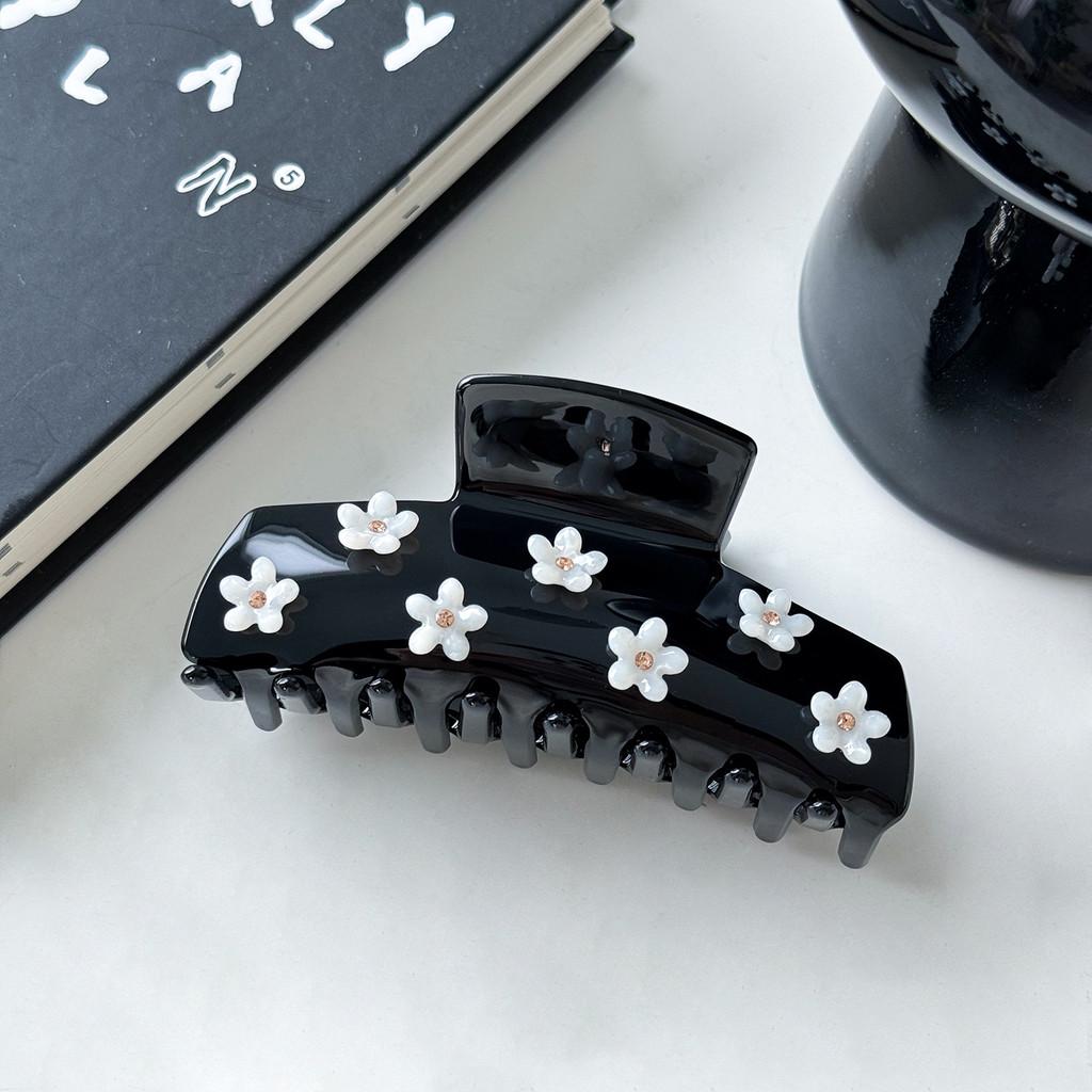 Роскошная большая заколка для волос в виде цветка, очаровательный зажим из ацетата и страз для женщин