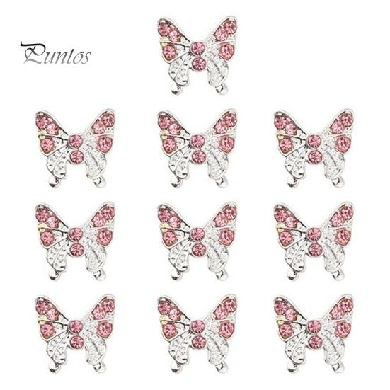 10 шт., подвески для ногтей в виде бабочек, блестящие стразы, инкрустация из искусственного кристалла, 3D подвески, аксессуары для маникюра «сделай сам», ювелирные изделия для дизайна ногтей, украшения для чехла для телефона, украшения для ногтей