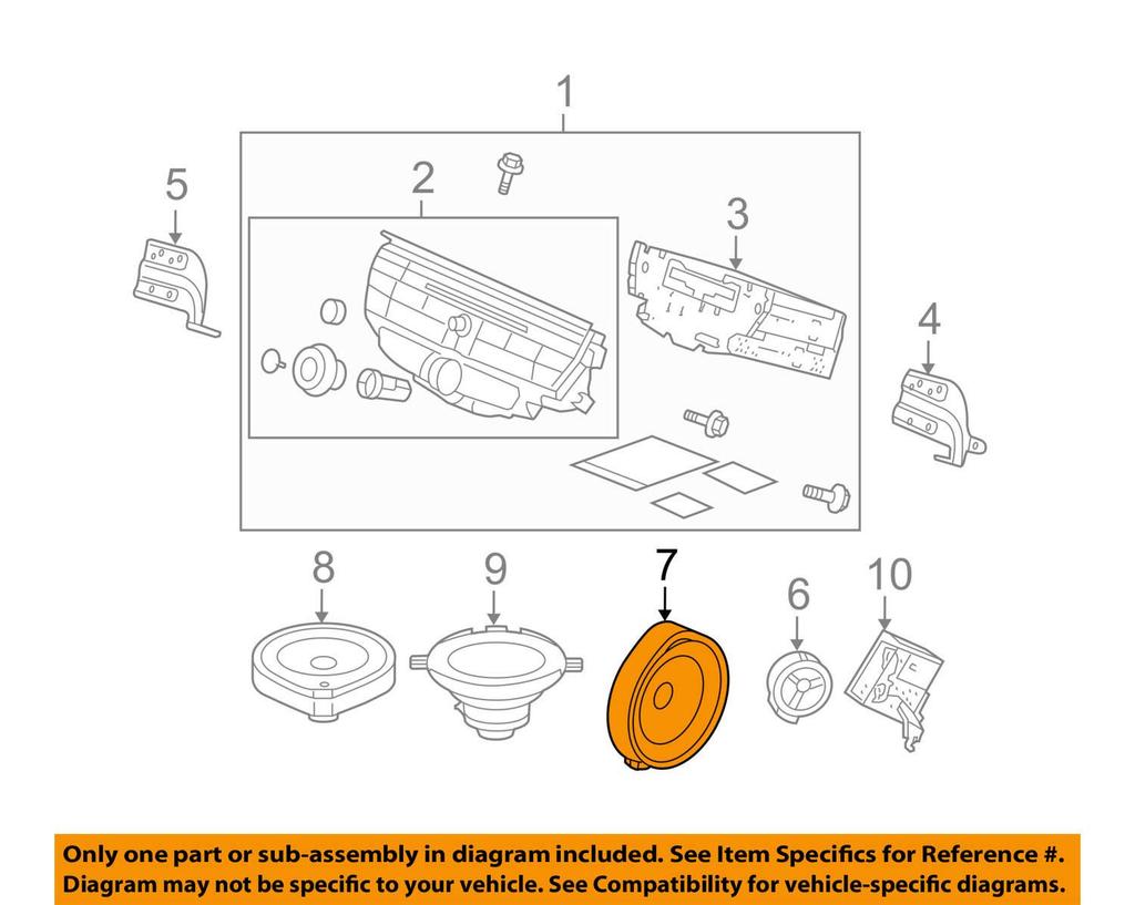 Genuine Honda Speaker Assembly for Part Number Inspire, 39120-TA0-A01
