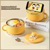 Noodle Bowl Dormitory Students with Lid Stainless Steel Lunch Box Cafeteria Punch Bowl Cute Instant Noodle Bowl