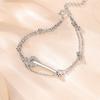 Bracelet S925 Sterling Silver One-word Diamond Double-layer Buckle Bracelet for Women 2023 New Simple Hand Jewelry