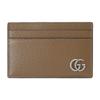 GG Marmont Серебряный Логотип Кожаный Держатель для Карт Мужской Серо-Коричневый