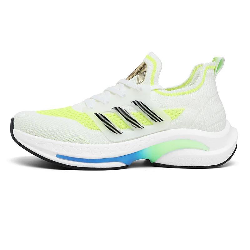 Модная мужская обувь, лето 2024, новая летающая тканая дышащая сетчатая поверхность, модная обувь, универсальная беговая спортивная обувь большого размера для мужчин