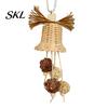 Bell-shaped Bird Toy Rattan Woven Parrot Toy, Bell Chew Chewing with Bells or Balls, Cage Accessories for Cockatiels Budgies Small Medium Parrots