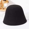 Wool Wool Fisherman Hat Solid Color Panama Hat Women's Fashion Bucket Hat  Autumn Winter