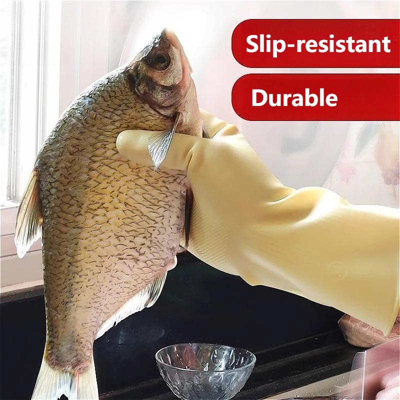 2 Pairs Thick Dishwashing Gloves Work Gloves Latex Dishwashing Gloves Home Durable Cleaning Housework Chores Dishwashing Tools