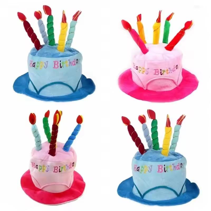 Adult Men Women Clown Circus Hat Elf Caps Birthday Candle Headwear Halloween Cosplay Costume Party Props Wedding Festival