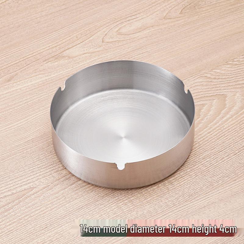 Stainless Steel Windproof Ashtray - Durable, Stylish, and Large for Bars, Cafes, and Hotels