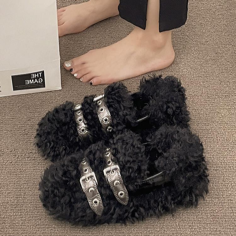 Женская обувь, осенние лоферы без шнуровки, женские повседневные меховые кроссовки с квадратным носком, осенняя зимняя обувь без шнуровки с неглубоким носком