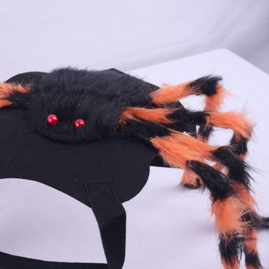 Pet Spider Costume Halloween Furry Giant Simulation Spider Apparel for Cats Small Medium Dogs Pet Halloween Party Cosplay Dress Up Accessory