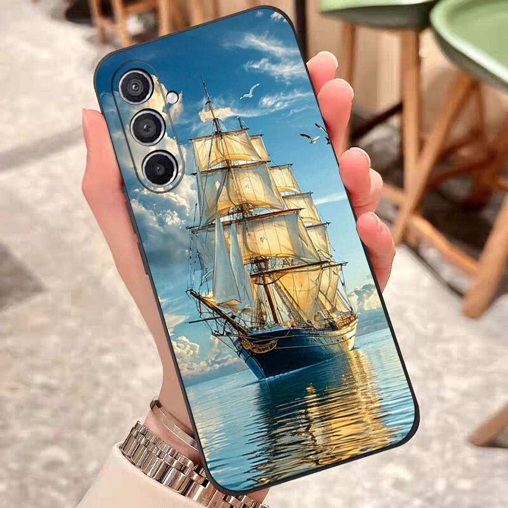 Картины с парусниками Чехол для телефона для Samsung S25 Edge S24 S23 S22 S21 S20 Ultra Plus Fe Galaxy A54 A53 A34 A25 A16 Силикон