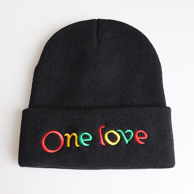 Europe and America ONE LOVE Pineapple fruit embroidered knitted hat, street dance hip-hop hat, pullover wool hat