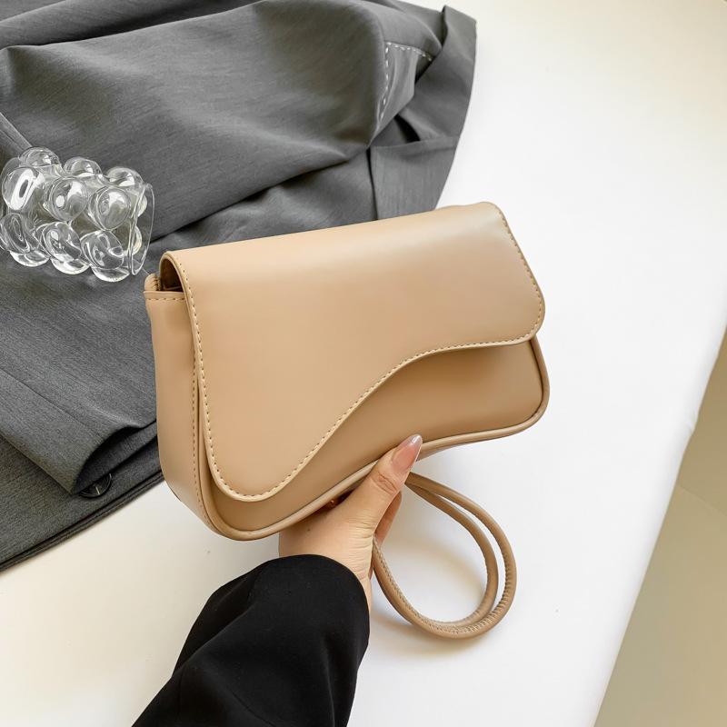 Korean Style Simple Solid Color Underarm Bag New Niche Design Ins Crossbody Bag Casual Bag Small Square Bag